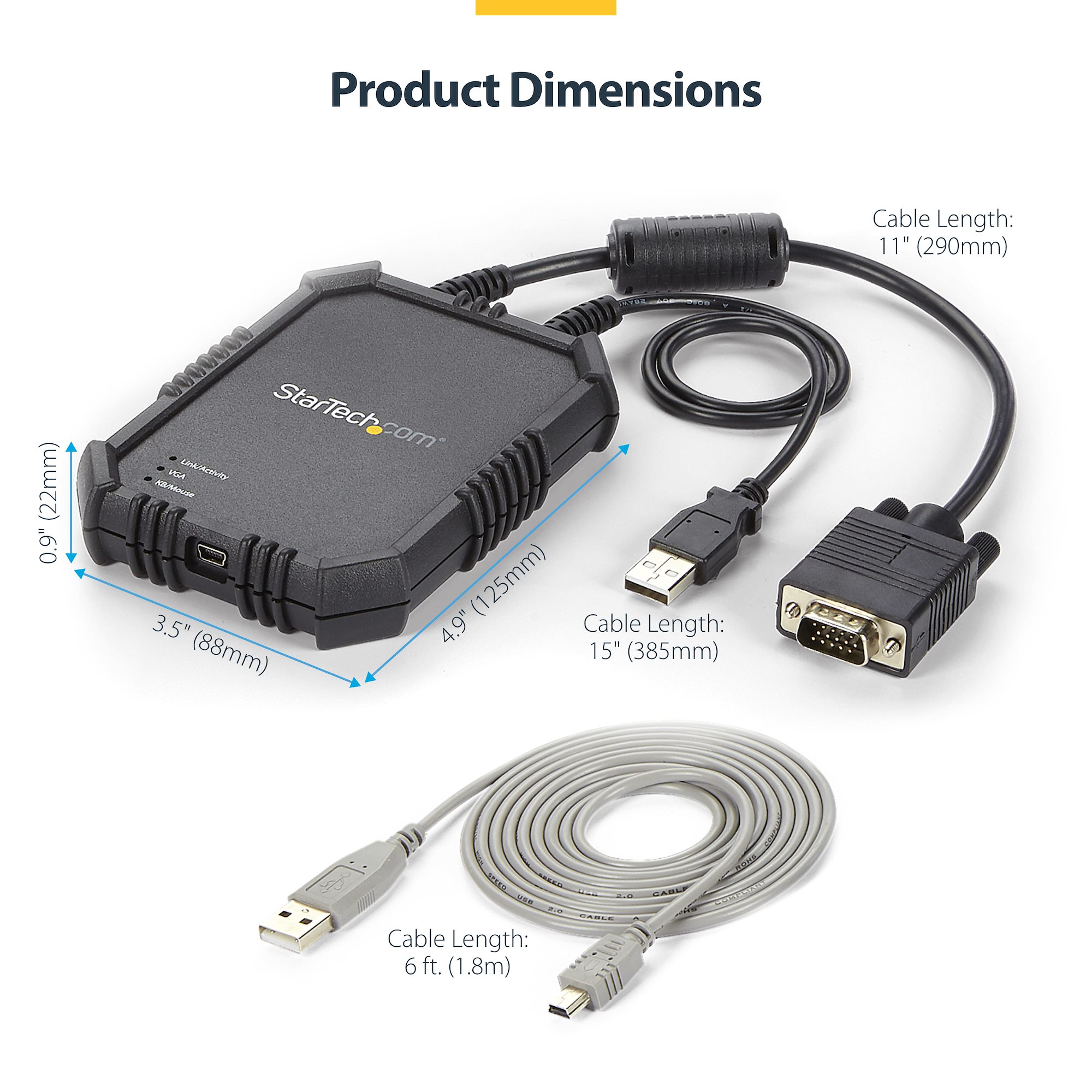 KVMコンソールアダプター ノートPC用／耐衝撃堅牢設計／USB VGA対応