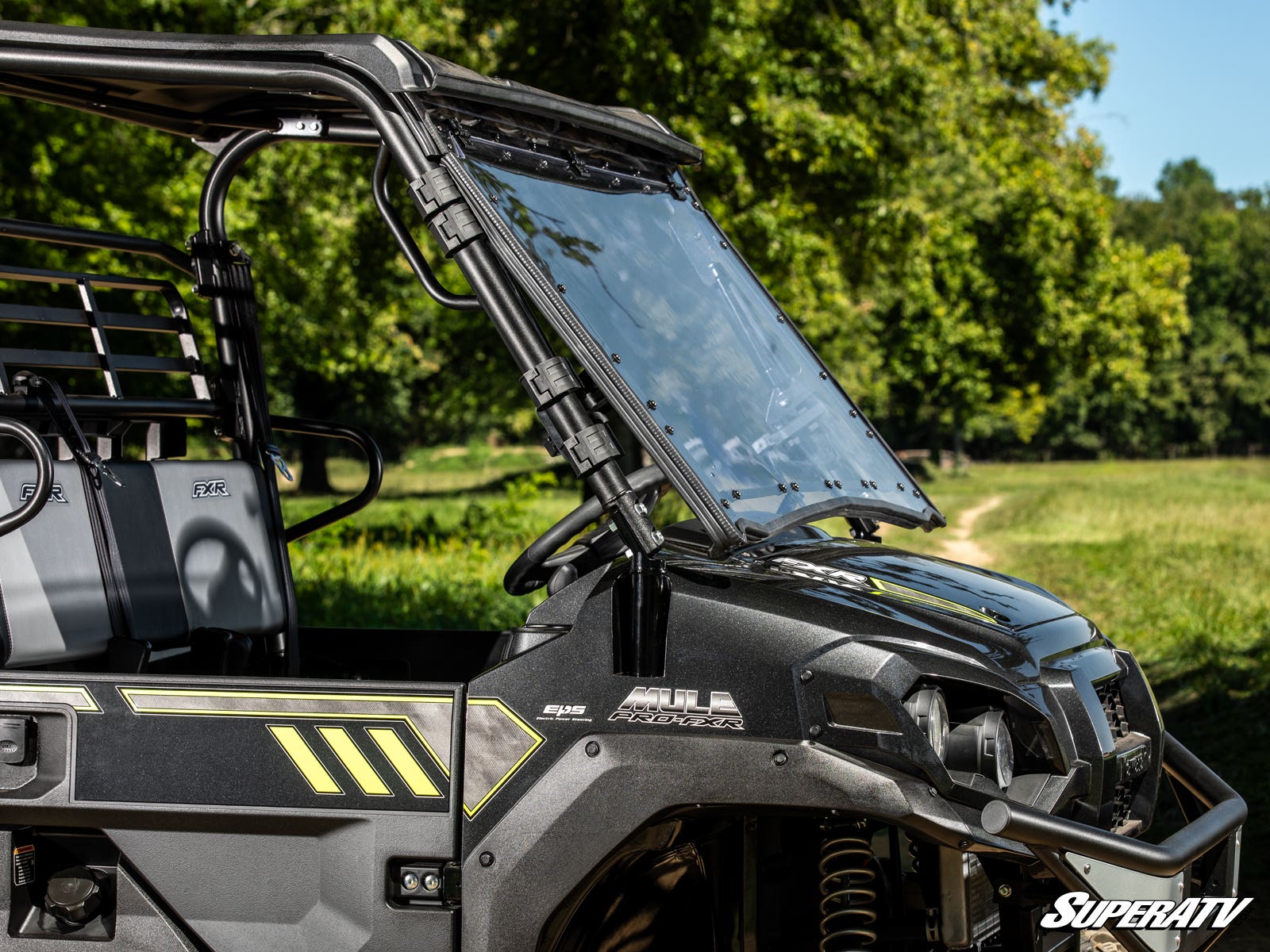 Kawasaki Mule Pro Scratch-Resistant Flip Windshield