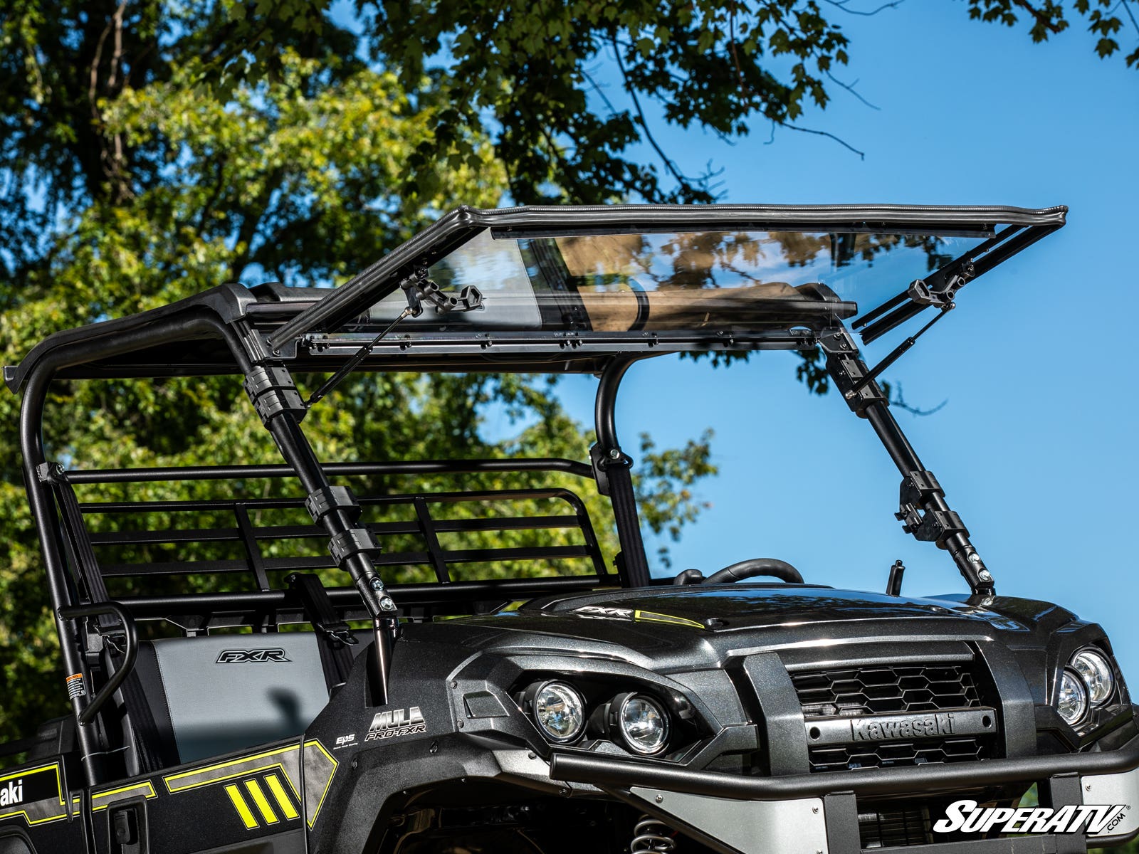 Kawasaki Mule Pro Scratch-Resistant Flip Windshield