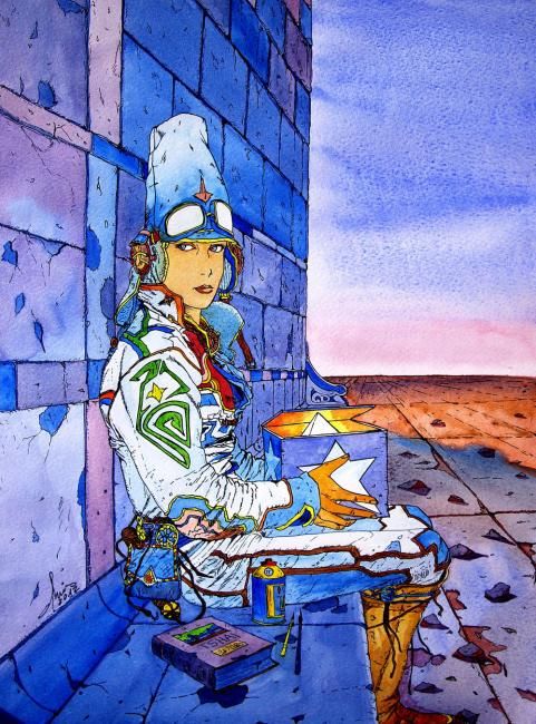 Starwatcher De Moebius, Drawing by Vannucci Chris - Artiste