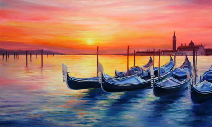 Magical Sunset In Venice, 絵画 Behshad Arjomandiによって | ArtMajeur