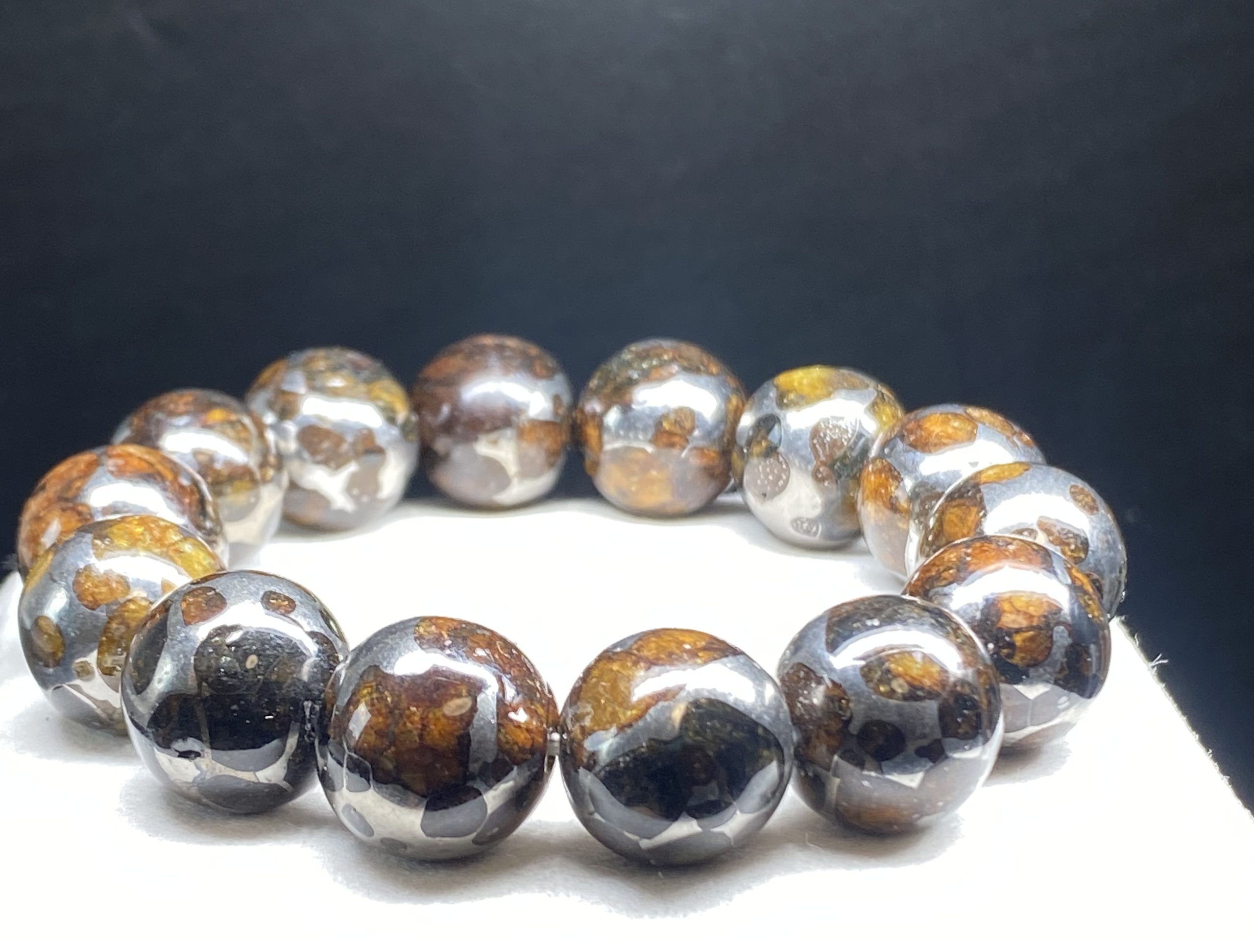 鑑別書】メテオライトジャパン パラサイト隕石 ブレスレット 113.5g