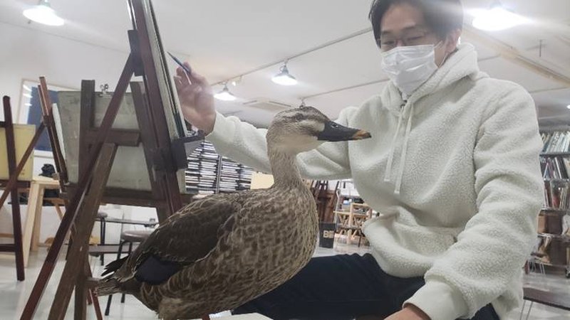 川人会員様の「鴨の剥製」 ｜ 東京新宿のメッツ絵画教室｜予約制・個別