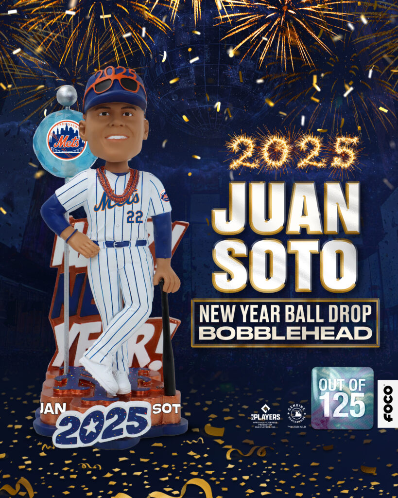 FOCO Releases Juan Soto 2025 New Year Ball Drop Bobblehead