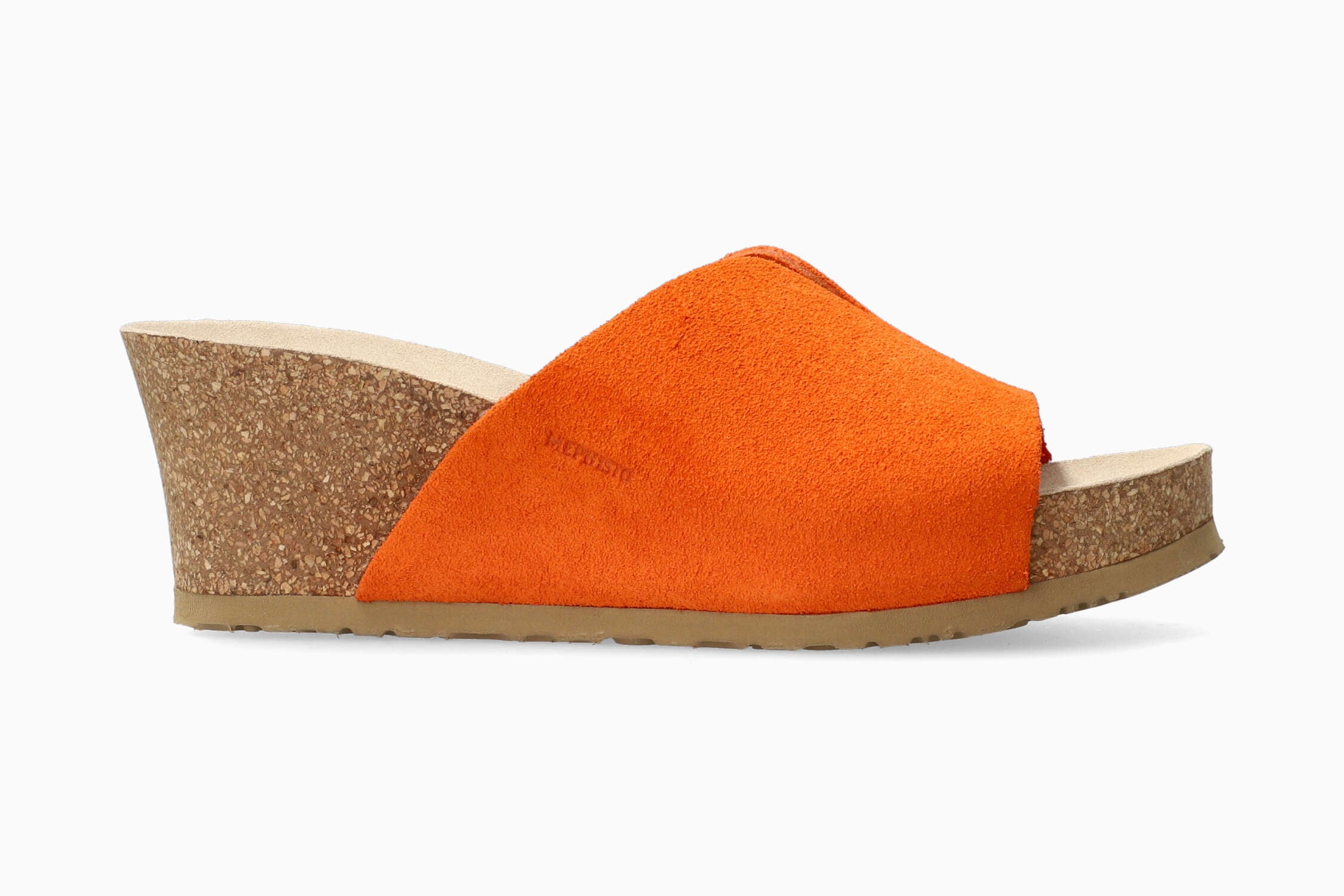 Mephisto Lisane | Women Cork Sandals Orange Leather Velvet