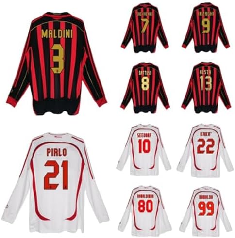 Amazon.co.jp: サッカー 長袖 ユニフォーム レトロ 06-07 ACミラン