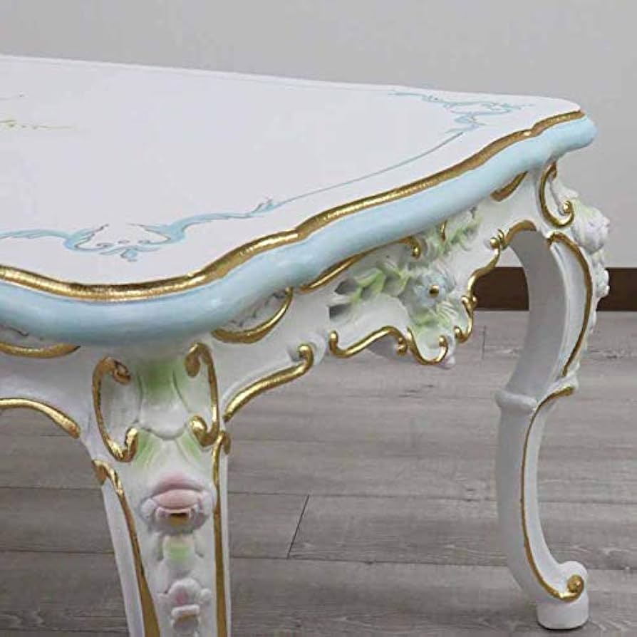 Amazon.co.jp: ロココ調 リビングテーブル 120cm ハンドペイント