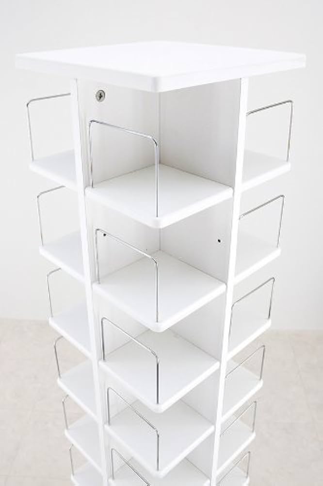 Amazon.co.jp: 大容量回転式マルチタワーラックCD・DVD収納 ホワイト