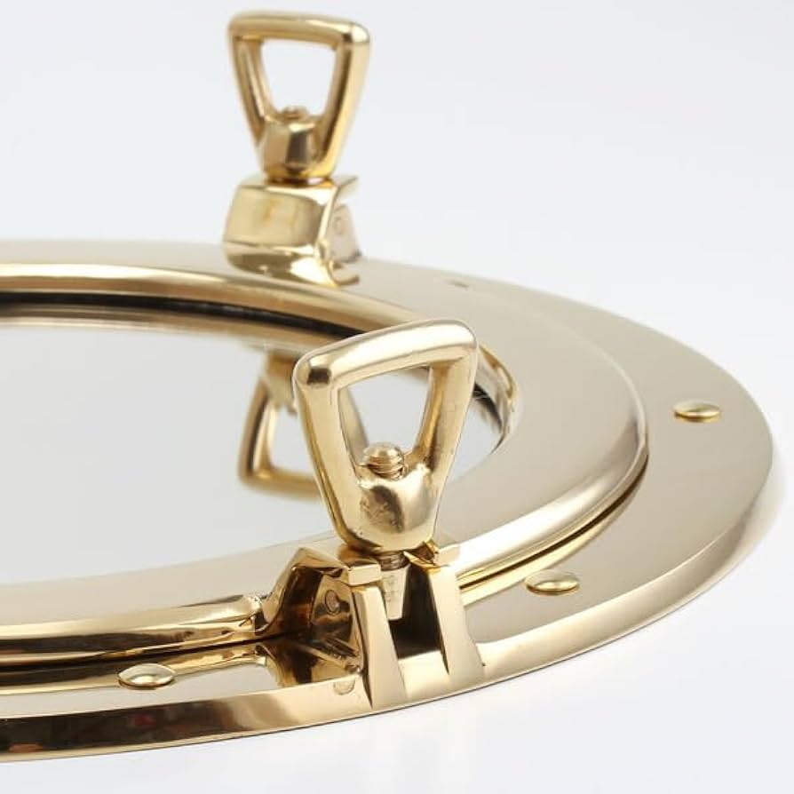 Amazon.co.jp: (丸窓 PORTHOLE ミラー)(LIM010-PB) 金色 ゴールド