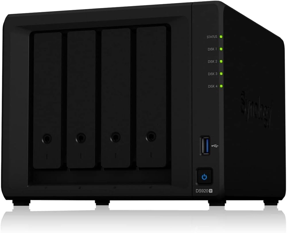 Synology DiskStation DS920+ Network Attached Storage Drive (Black