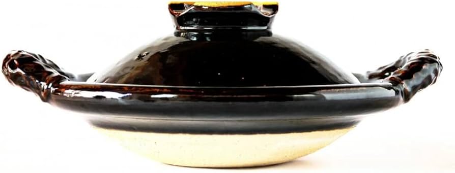 Amazon | 土楽窯 黒鍋 8寸（2人用） 【土鍋 土楽窯 伊賀焼】 | 圡楽 | 土鍋