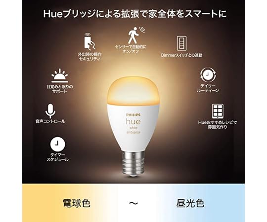 Amazon.co.jp : PHILIPS Philips Hue ホワイトグラデーション E17
