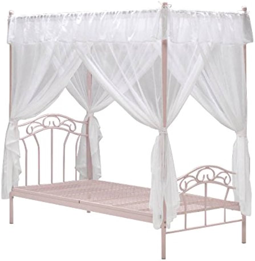 Amazon｜ベッド お姫様 『 天蓋付きシングルベッド/ピンク / 』 da126