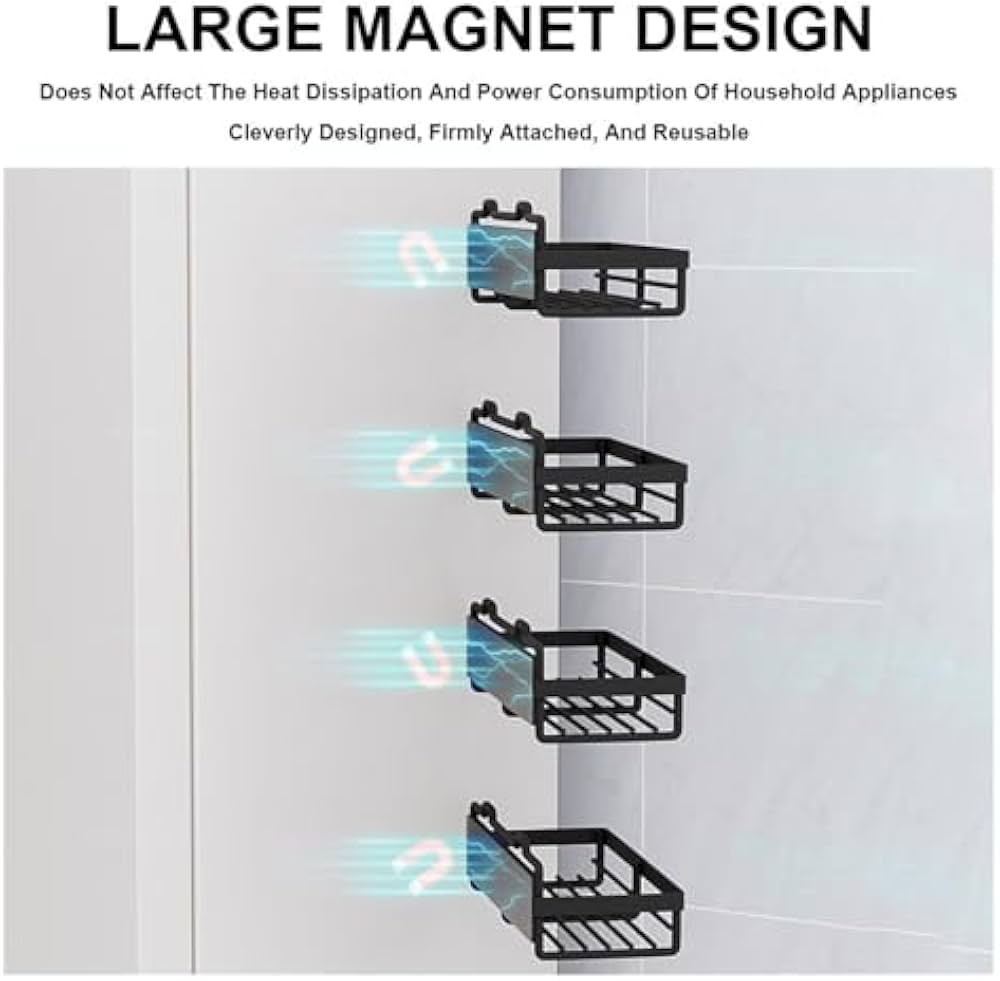 Amazon.co.jp: 4段マグネットスパイスラックオーガナイザー 冷蔵庫