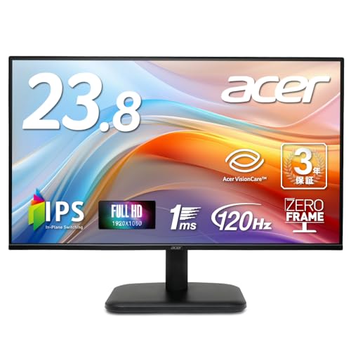 Amazon.co.jp: Acer モニター 23.8インチ フルHD 非光沢 IPS 120Hz 1ms