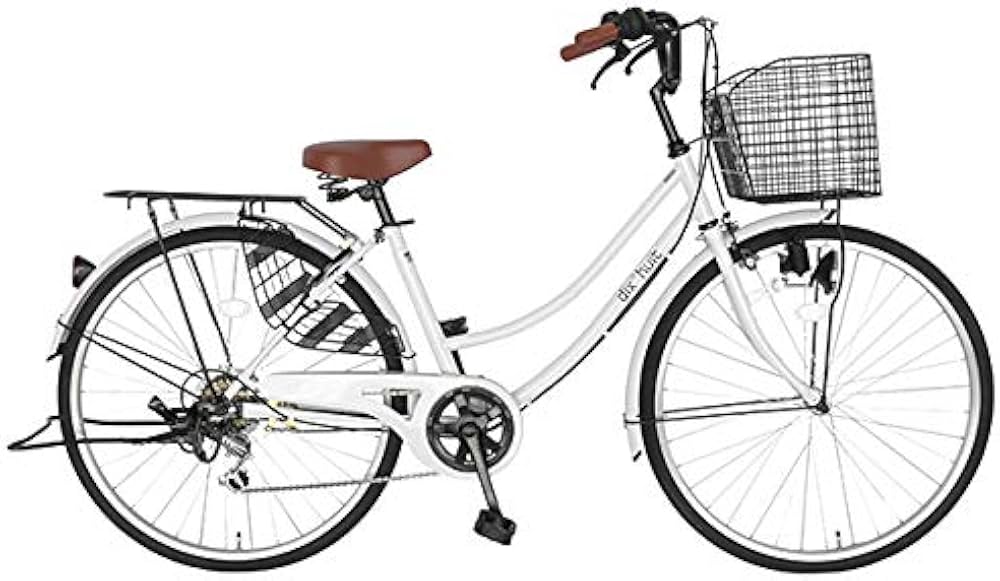 76】一般車 ママチャリ ホワイト 26インチ 外装変速付き 76】一般車