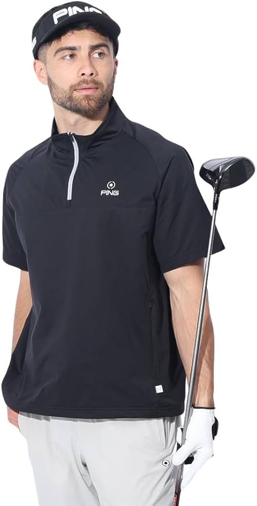 Amazon.co.jp: ピン（PING） ゴルフウェア 半袖 撥水ハーフジップ