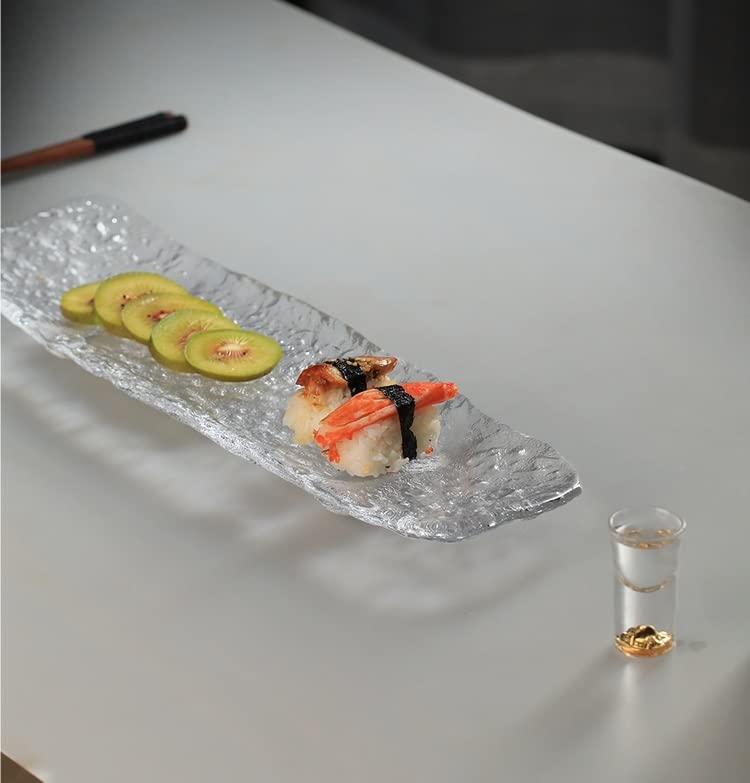 Amazon.co.jp: ガラス皿 ガラスプレート 刺身皿 デザート皿 クリア 氷