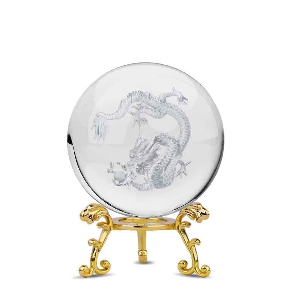 Amazon.co.jp: 龍 水晶玉 置物 五本爪 台座付き 昇龍レーザー彫り60mm
