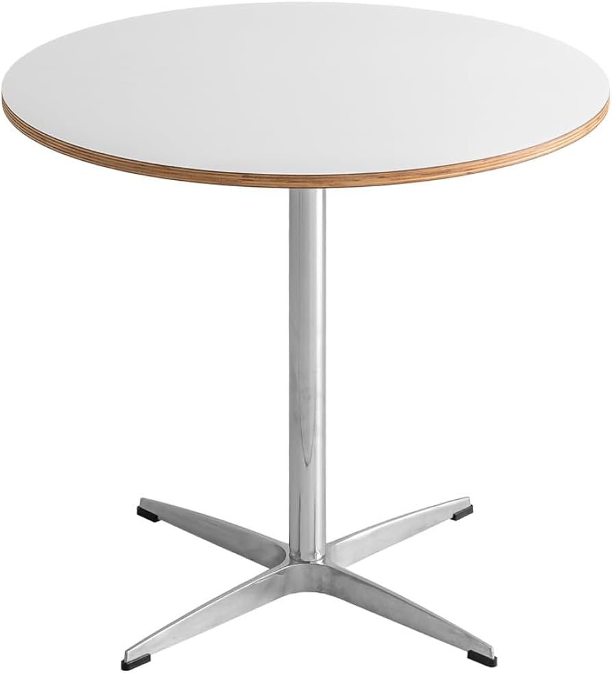 Amazon｜smoo カフェテーブル 円形 直径80cm ダイニングテーブル 丸 白