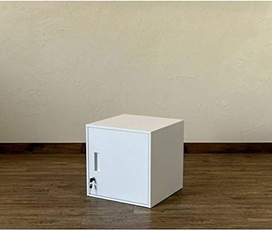 Amazon.co.jp: 鍵付きロッカー/収納キャビネット 【ホワイト】 幅38cm