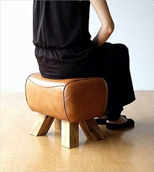 Amazon.co.jp: スツール おしゃれ 木製 革 レザー アンティーク 椅子