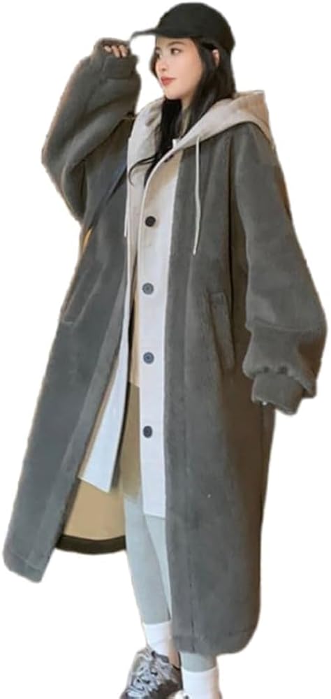 Amazon | [FEEGAR] フェイクレイヤードのラムズウール製フード付き