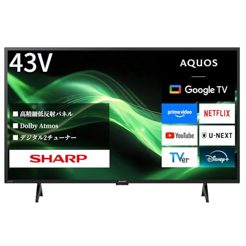 Amazon | シャープ 43V型 4K 液晶 テレビ AQUOS 4T-C43GJ2 Google TV