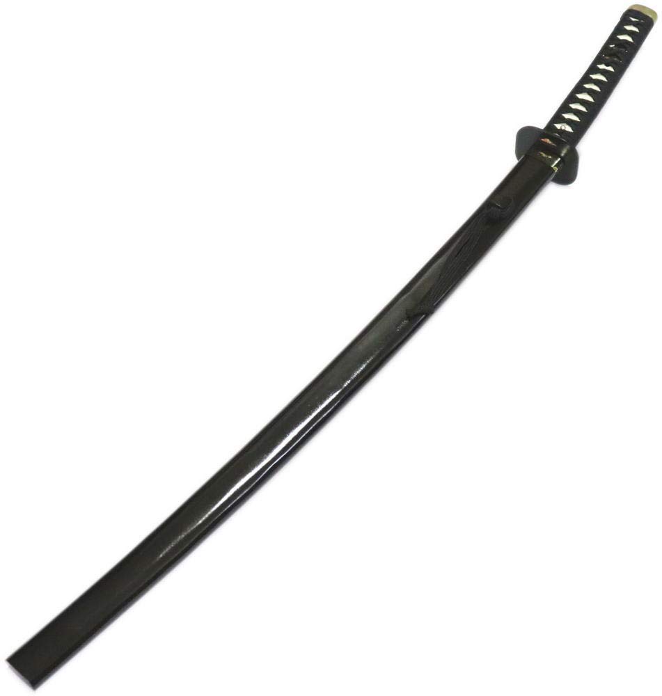 Amazon.co.jp: 舞踊刀 稽古用 No,30（柄頭金） 黒鞘 全長89cm