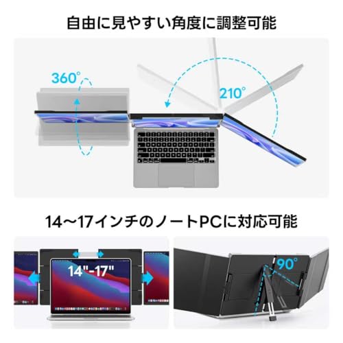 Dopesplay - デュアルモニター Dopesplay 360°回転 14~17.3インチ 2