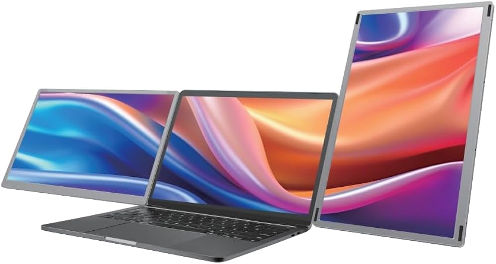Amazon.co.jp: Kwumsy S6 15.6”モバイルモニター 2画面 トリプル