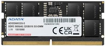 ADATA DDR5 5600 SO-DIMM Memory Module - 16GB High Bandwidth Laptop