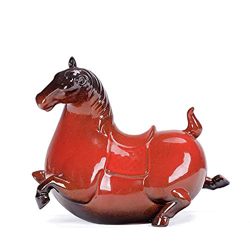 Amazon.co.jp: tonntyann 干支 午 馬の置物 陶器製 車 家 玄関 装飾