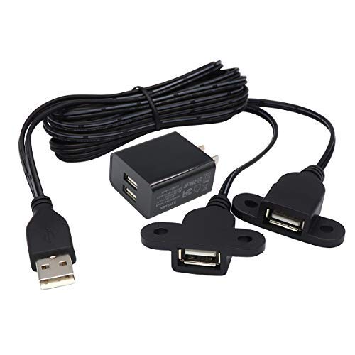 Amazon.co.jp: QiCheng&LYS USB 2.0 オス - デュアルメス充電延長