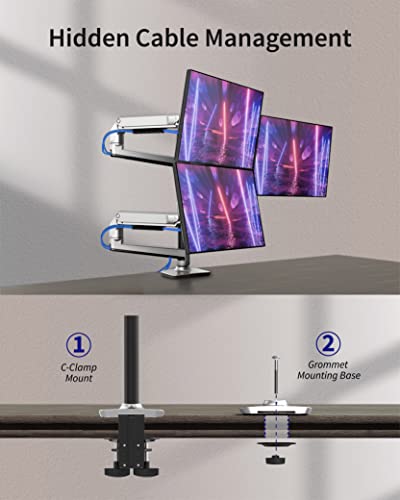 ergounion - PCモニターアーム トリプル 液晶ディスプレイアーム