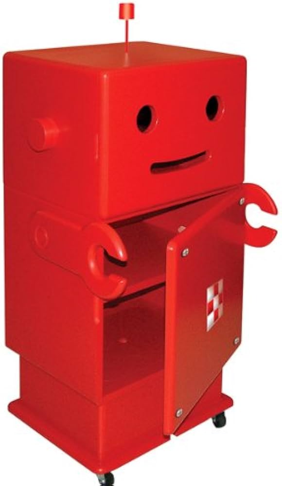 Amazon｜HERO 木製収納ロボ ロビット(Robit) レッド 収納家具