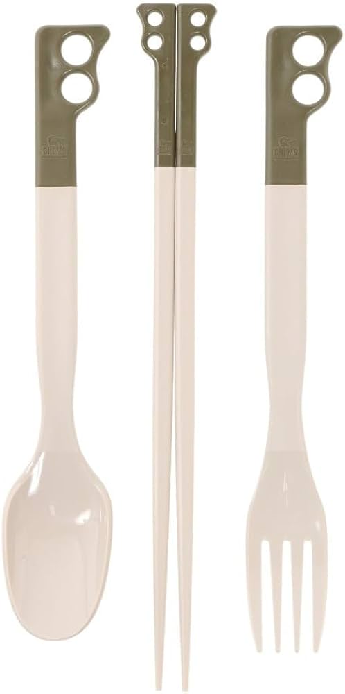 Amazon | チャムス (CHUMS) キャンパーカトラリー3点セット カーキ