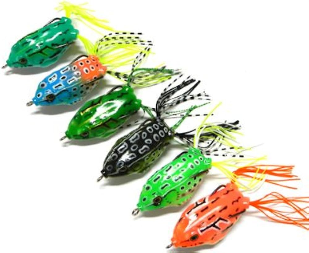 Amazon.co.jp: フロッグルアー 6個セット バス釣り ブラックバス 雷魚