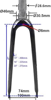 Amazon | 14/16/20インチ用 451 406 フルカーボン フロントフォーク