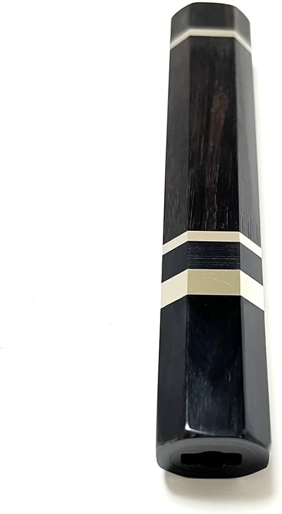 Amazon | 柳刃尺 柳刃300 手作り包丁柄 三段銀巻 両端牛角 黒檀 唐木