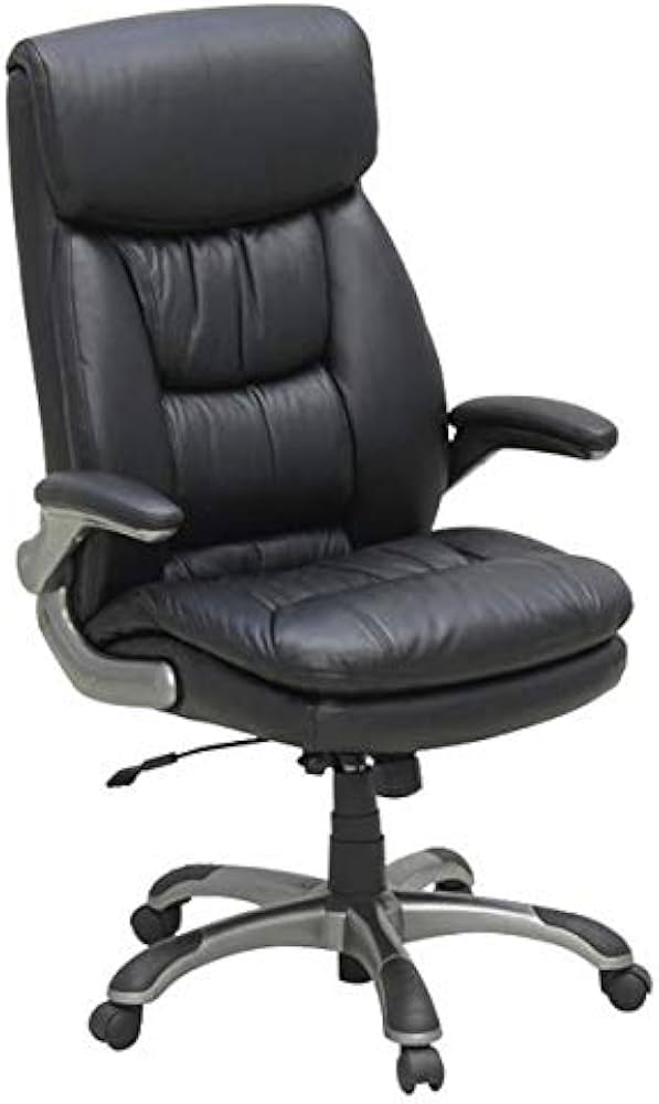 Amazon.co.jp: オフィス ワークチェア ヘッドレスト付き 本革張り回転