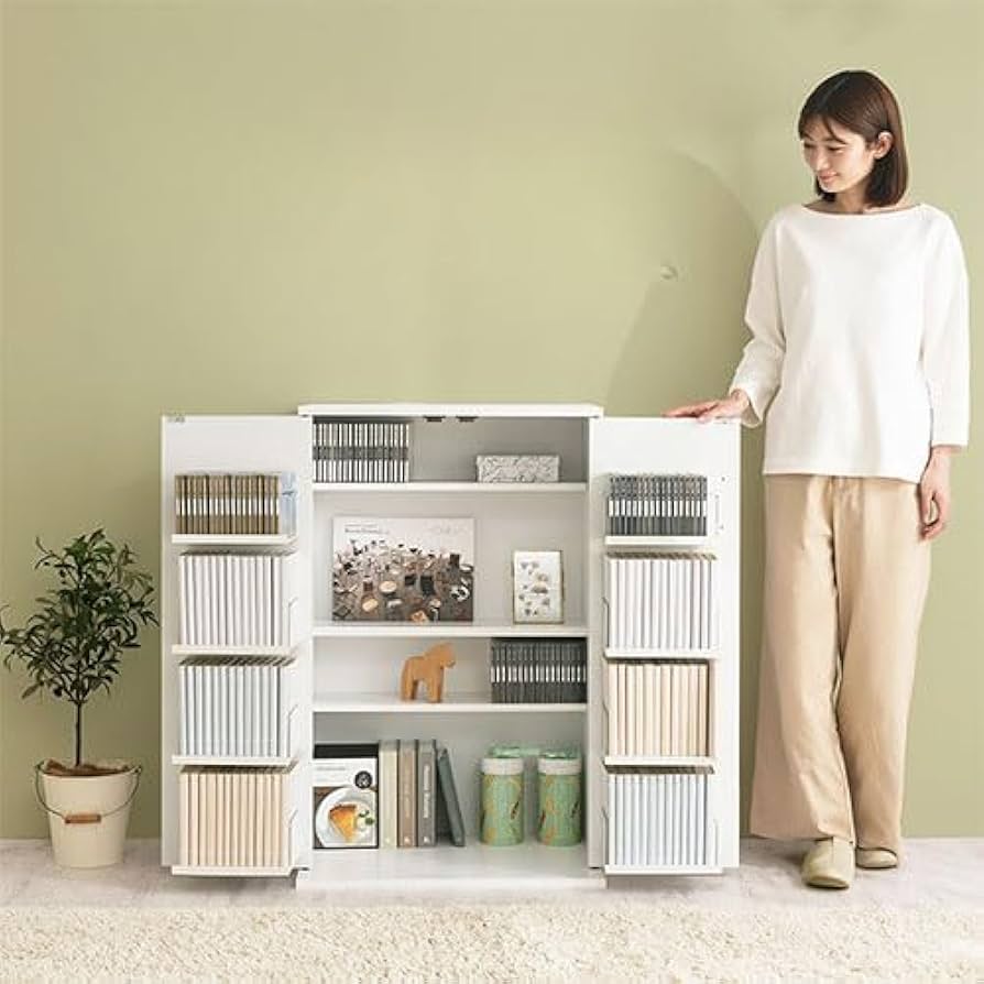 Amazon｜収納棚 扉付き 大容量 コンパクト収納 約 幅60cm 可動棚