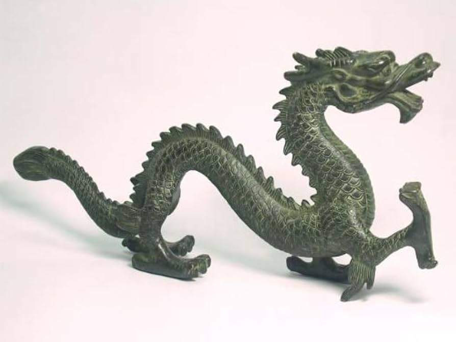 Amazon.co.jp: 開運青銅龍（ブロンズドラゴン）の置物（高さ約16.5cm