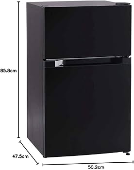 Amazon | アイリスプラザ 冷蔵庫 87L ブラック 幅47cm PRC-B092D-B 直