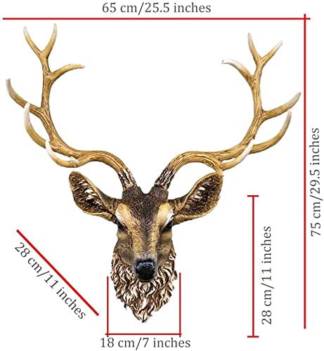 Amazon.co.jp: 壁掛け 鹿 オブジェ 壁飾 ウォールマウントスタッグ