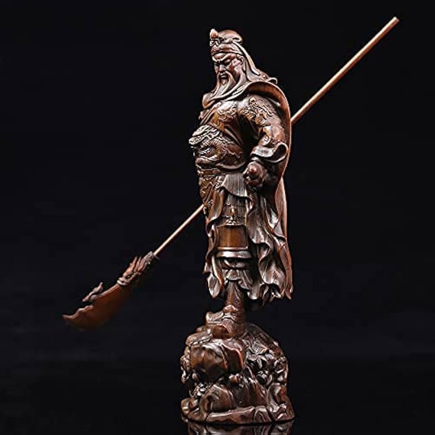 Amazon｜三国志 関羽像 関帝像 関公像 立像 高級天然ツゲ木彫り 置物