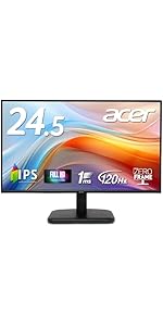 Amazon.co.jp: Acer モニター 27インチ フルHD 非光沢 IPS 120Hz 1ms