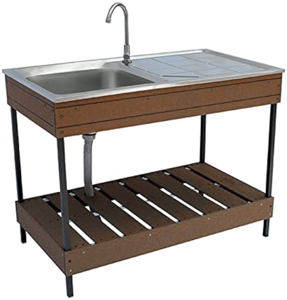 Amazon.co.jp: 人工木 ガーデン シンク （大）[ブラウン] aks39798 旭