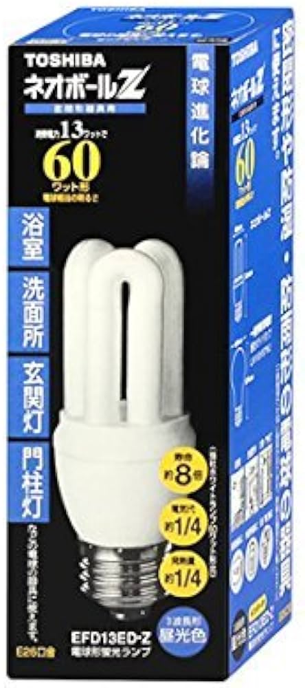 Amazon | 東芝 ネオボールZ 電球形蛍光ランプ 電球60ワットタイプ