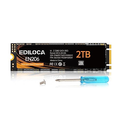 Amazon | Ediloca EN206 2TB SSD M.2 SATA 3D NAND M.2 2280 SATA III